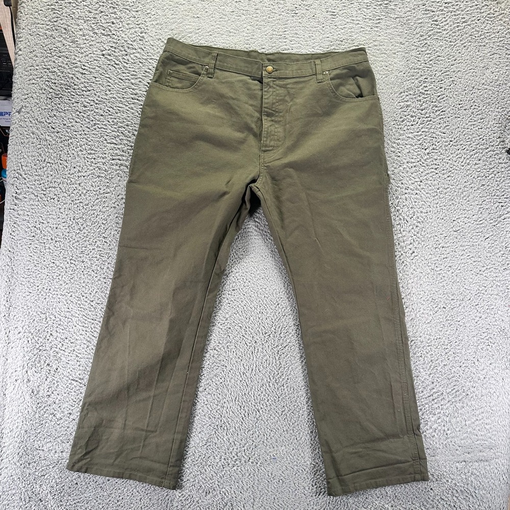 Dickies Flex Jeans Mens 40x31 Green Cotton Straight Carpenter Workwear Stretch
